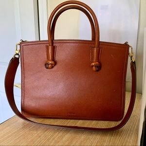 Fossil Tan Leather Satchel